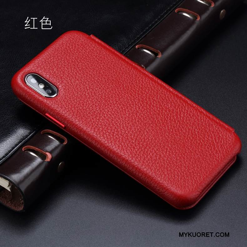 Kuori iPhone X Kuoret Musta Horrostila, Kotelo iPhone X Nahka Puhelimen Kuoret Liiketoiminta