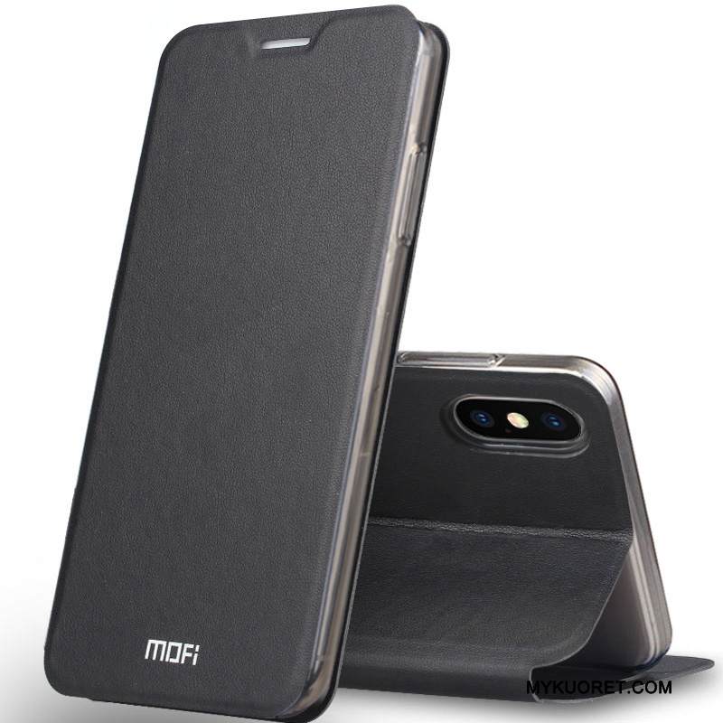 Kuori iPhone X Kuoret Puhelimen Kuoret Trendi, Kotelo iPhone X Nahka Murtumaton Sininen