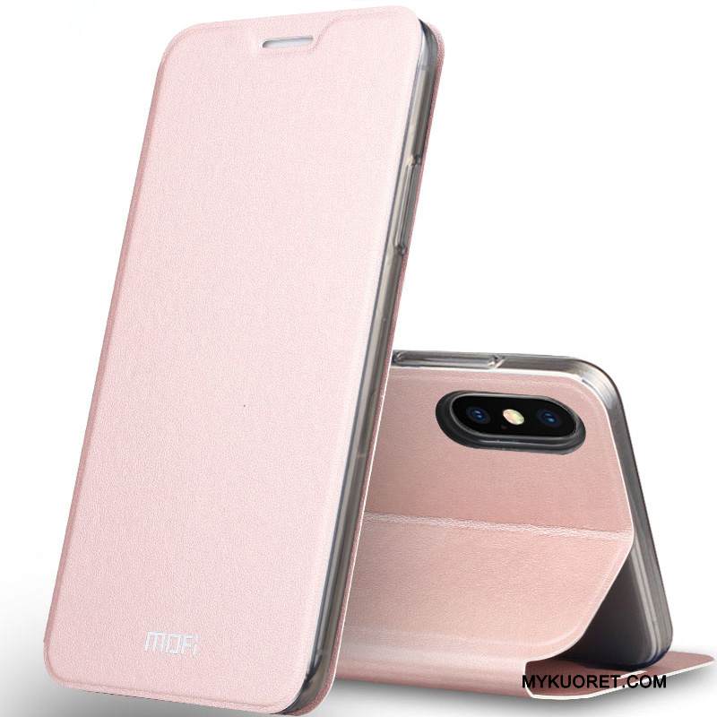 Kuori iPhone X Kuoret Puhelimen Kuoret Trendi, Kotelo iPhone X Nahka Murtumaton Sininen