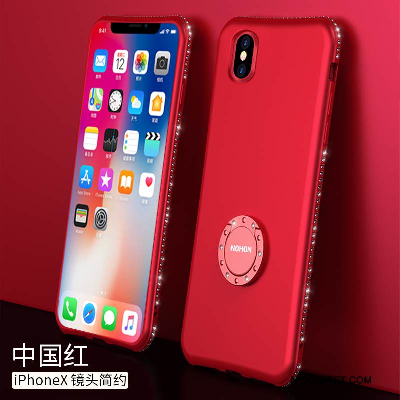 Kuori iPhone X Laukut Jauhe Punainen, Kotelo iPhone X Pehmeä Neste Trendi Ohut