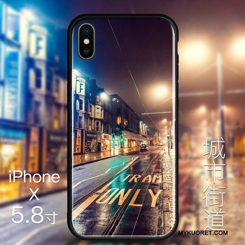 Kuori iPhone X Laukut Keltainen Lasi, Kotelo iPhone X Silikoni Ohut Murtumaton