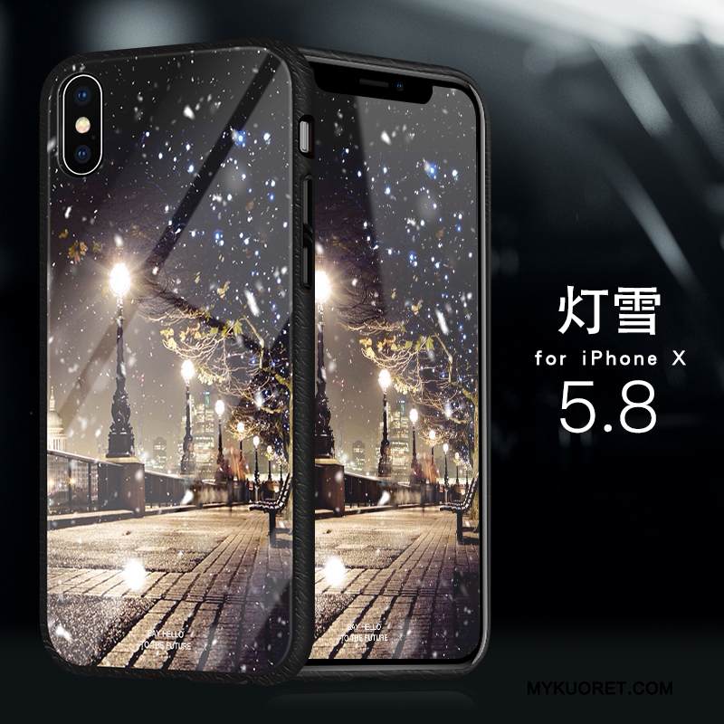 Kuori iPhone X Laukut Keltainen Lasi, Kotelo iPhone X Silikoni Ohut Murtumaton