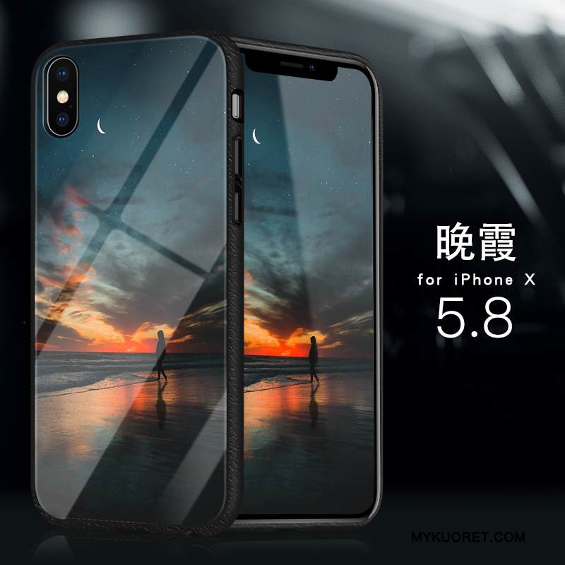 Kuori iPhone X Laukut Keltainen Lasi, Kotelo iPhone X Silikoni Ohut Murtumaton