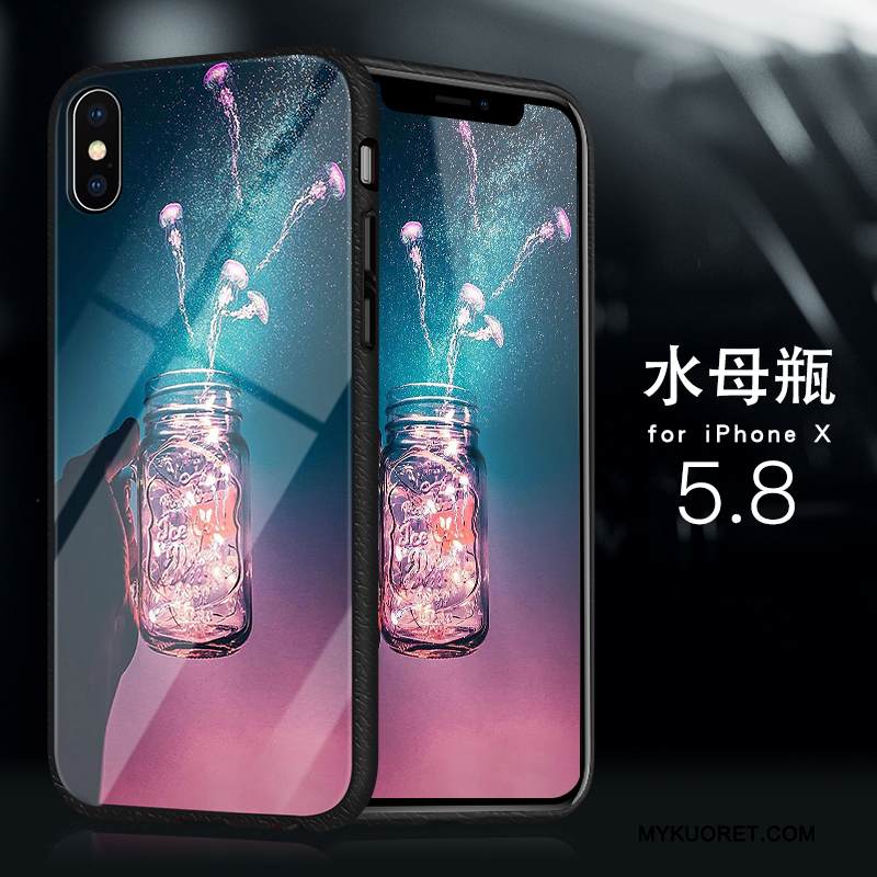 Kuori iPhone X Laukut Keltainen Lasi, Kotelo iPhone X Silikoni Ohut Murtumaton