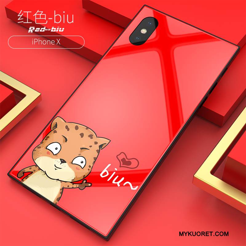 Kuori iPhone X Laukut L Punainen, Kotelo iPhone X Luova Trendi Uusi