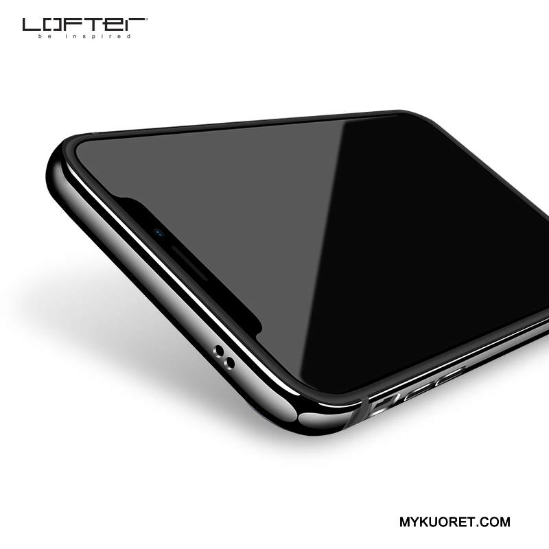 Kuori iPhone X Laukut Murtumaton Musta, Kotelo iPhone X Silikoni Valkoinen Pesty Suede