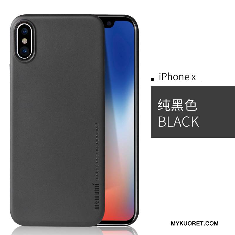 Kuori iPhone X Laukut Pesty Suede Kova, Kotelo iPhone X Puhelimen Kuoret Musta