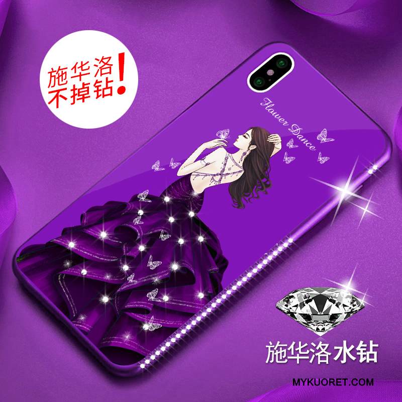 Kuori iPhone X Laukut Punainen Läpinäkyvä, Kotelo iPhone X Suojaus Uusi Tide-brändi