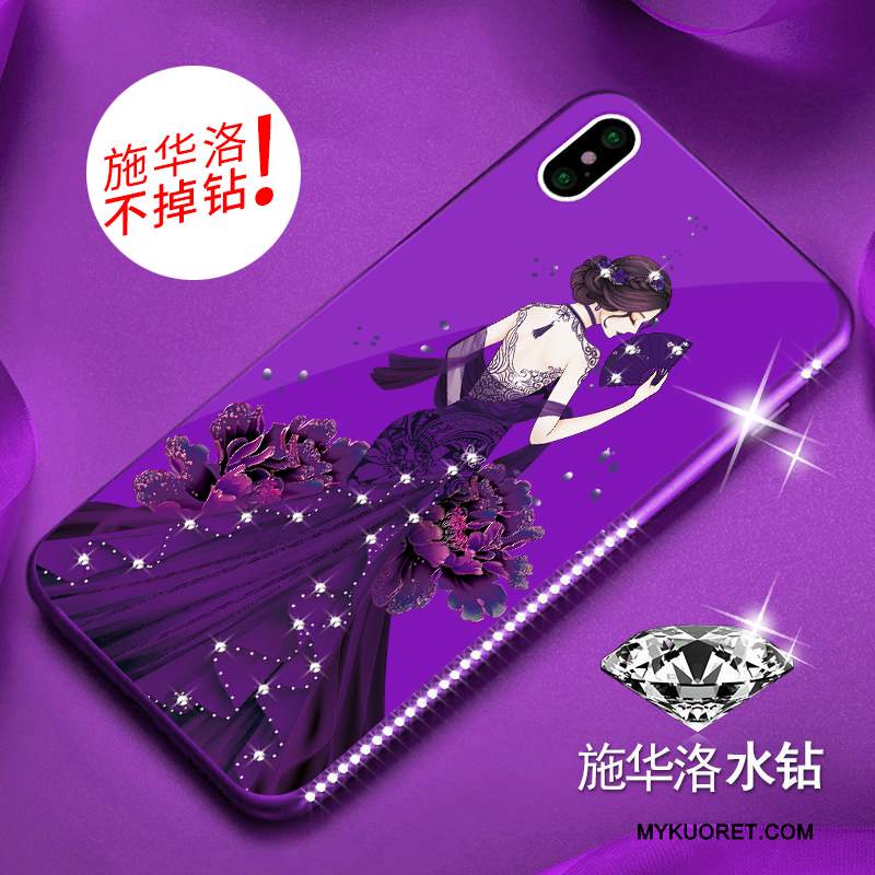 Kuori iPhone X Laukut Punainen Läpinäkyvä, Kotelo iPhone X Suojaus Uusi Tide-brändi