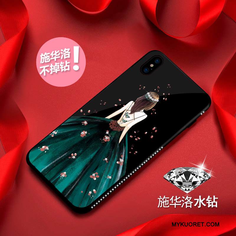 Kuori iPhone X Laukut Punainen Läpinäkyvä, Kotelo iPhone X Suojaus Uusi Tide-brändi