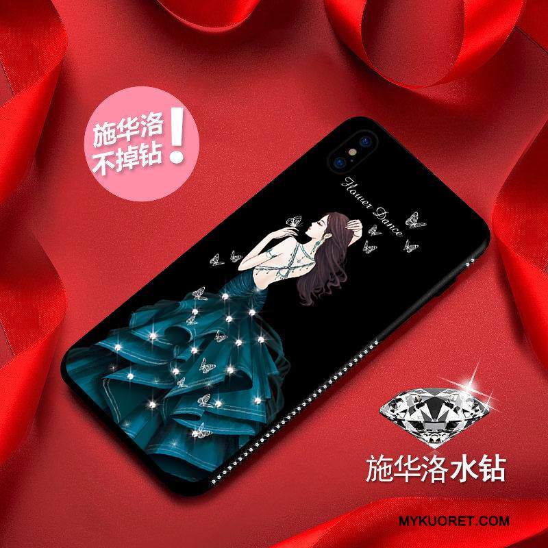 Kuori iPhone X Laukut Punainen Läpinäkyvä, Kotelo iPhone X Suojaus Uusi Tide-brändi