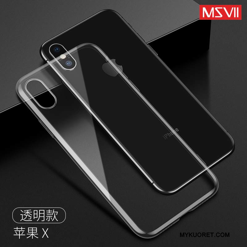 Kuori iPhone X Laukut Trendi Puhelimen Kuoret, Kotelo iPhone X Silikoni Musta Murtumaton