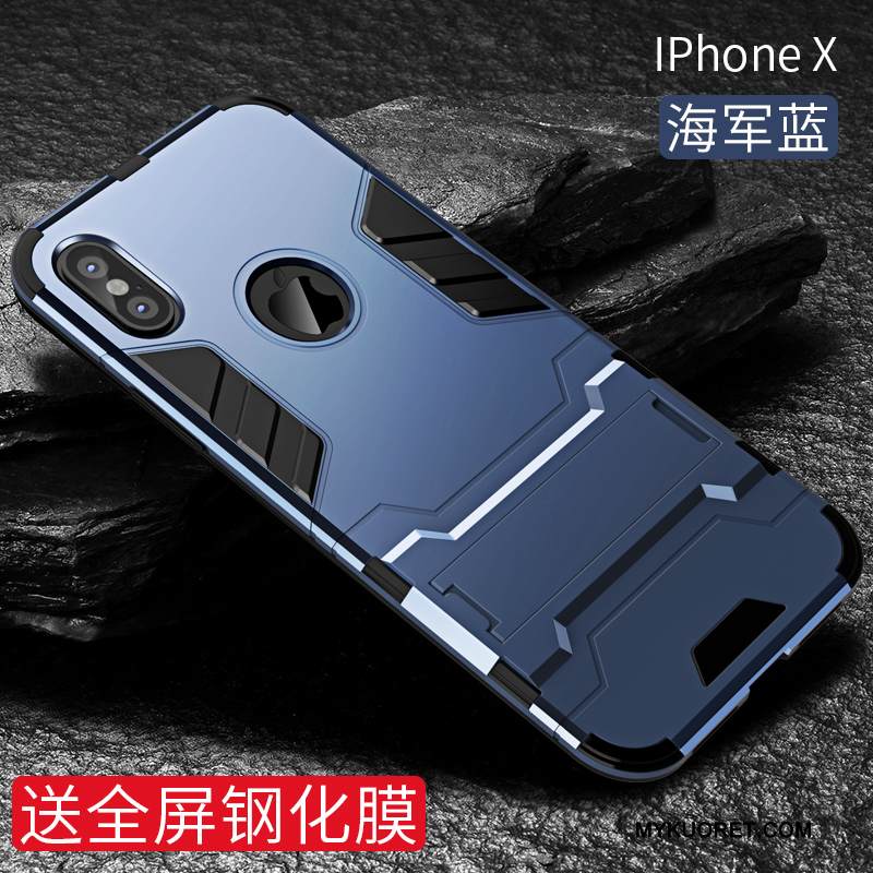 Kuori iPhone X Laukut Uusi Puhelimen Kuoret, Kotelo iPhone X Suojaus Musta Murtumaton