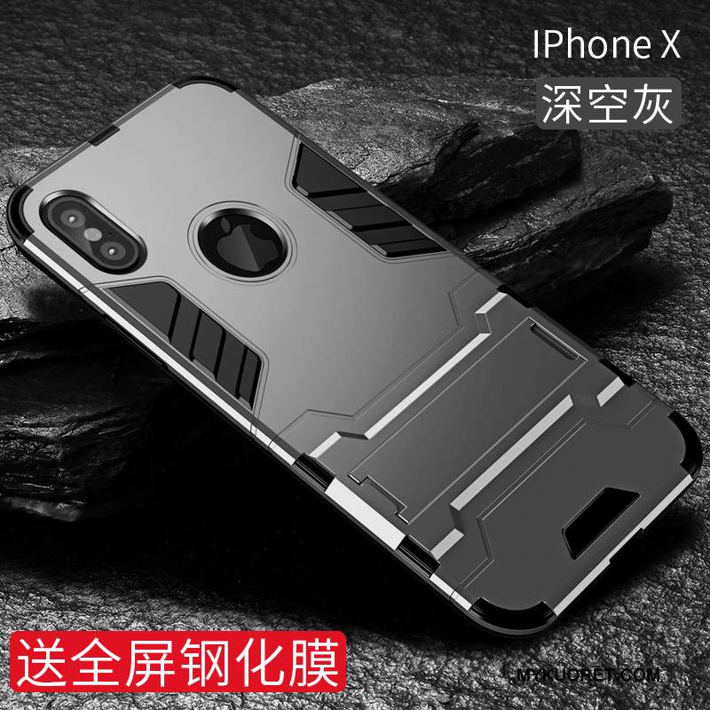 Kuori iPhone X Laukut Uusi Puhelimen Kuoret, Kotelo iPhone X Suojaus Musta Murtumaton
