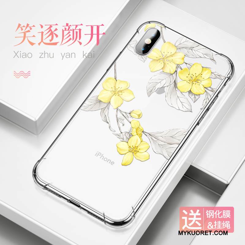 Kuori iPhone X Luova Murtumaton Suupaltti, Kotelo iPhone X Silikoni Puhelimen Kuoret Sininen