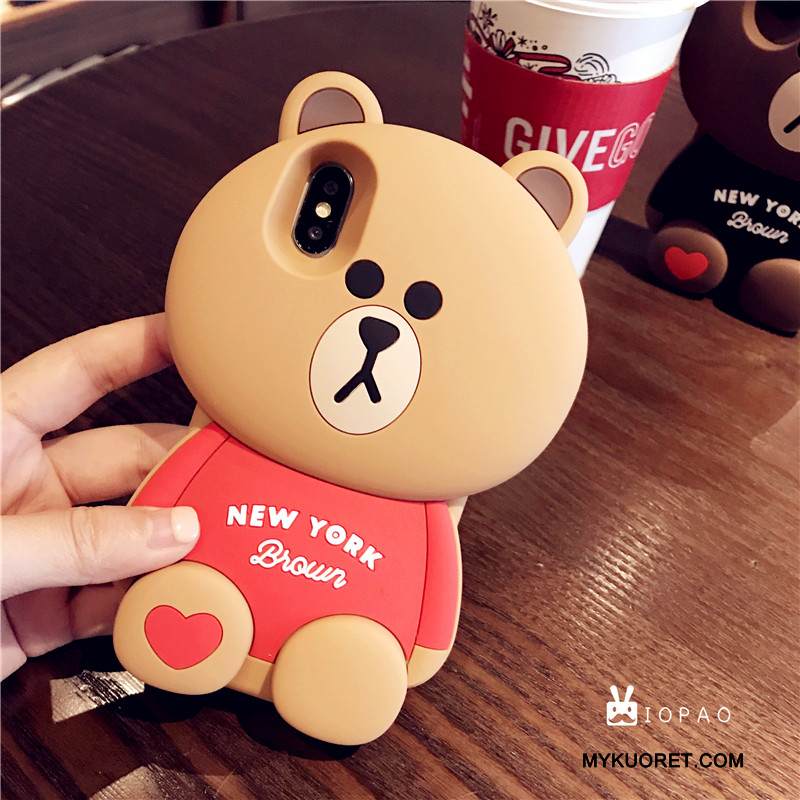 Kuori iPhone X Luova Punainen Puhelimen Kuoret, Kotelo iPhone X Sarjakuva Ihana Murtumaton