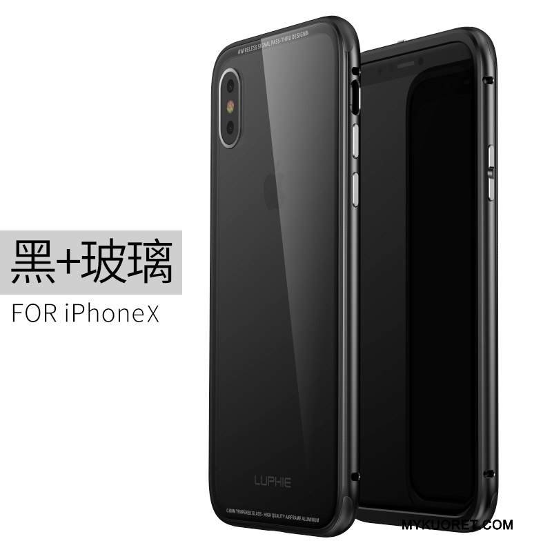Kuori iPhone X Metalli Murtumaton Ohut, Kotelo iPhone X Suojaus Kehys Jauhe
