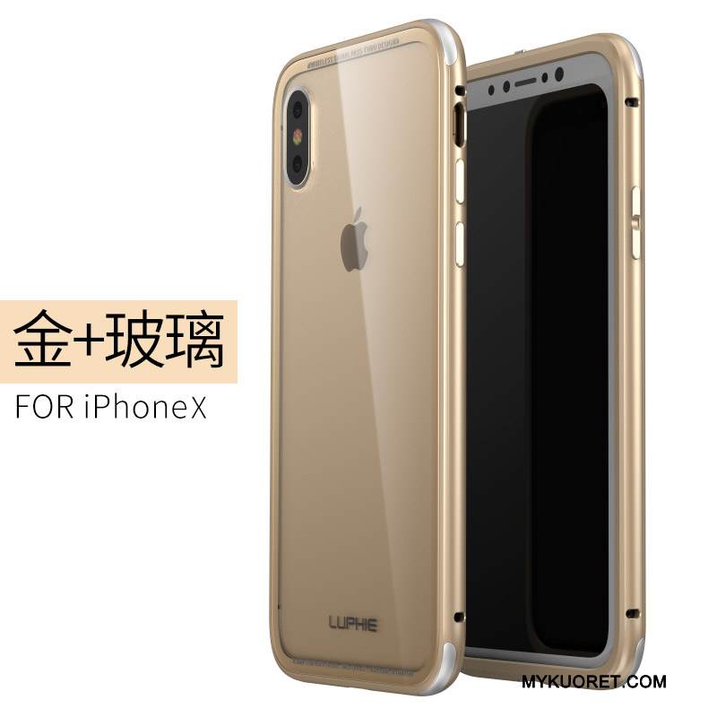 Kuori iPhone X Metalli Murtumaton Ohut, Kotelo iPhone X Suojaus Kehys Jauhe