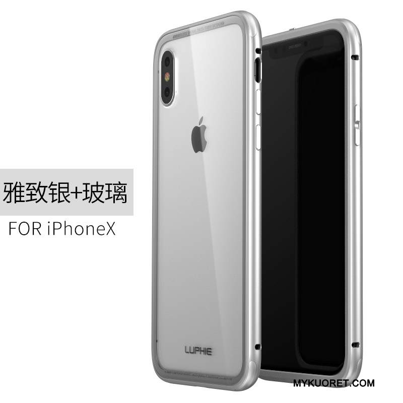 Kuori iPhone X Metalli Murtumaton Ohut, Kotelo iPhone X Suojaus Kehys Jauhe