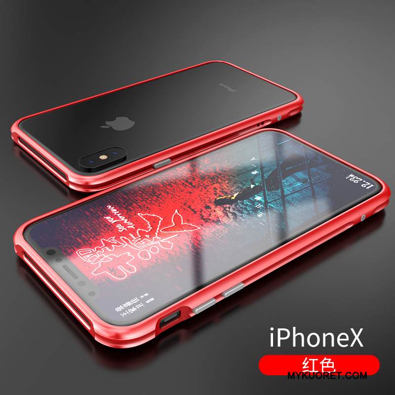 Kuori iPhone X Metalli Ohut Kehys, Kotelo iPhone X Tide-brändi Sininen