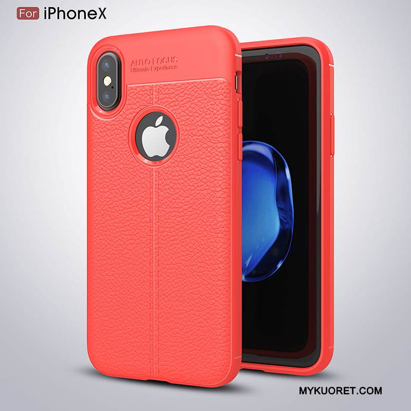 Kuori iPhone X Nahka Eurooppa Tyylikäs, Kotelo iPhone X Pehmeä Neste 说 Puhelimen Kuoret
