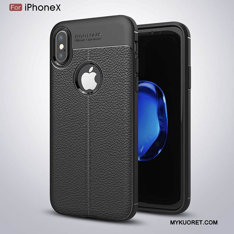 Kuori iPhone X Nahka Eurooppa Tyylikäs, Kotelo iPhone X Pehmeä Neste 说 Puhelimen Kuoret