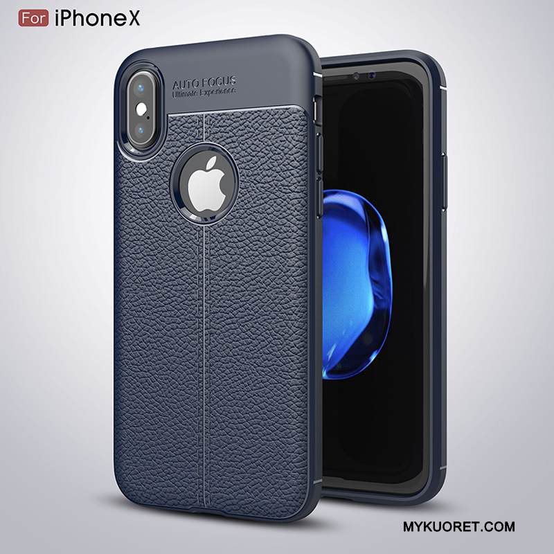 Kuori iPhone X Nahka Eurooppa Tyylikäs, Kotelo iPhone X Pehmeä Neste 说 Puhelimen Kuoret