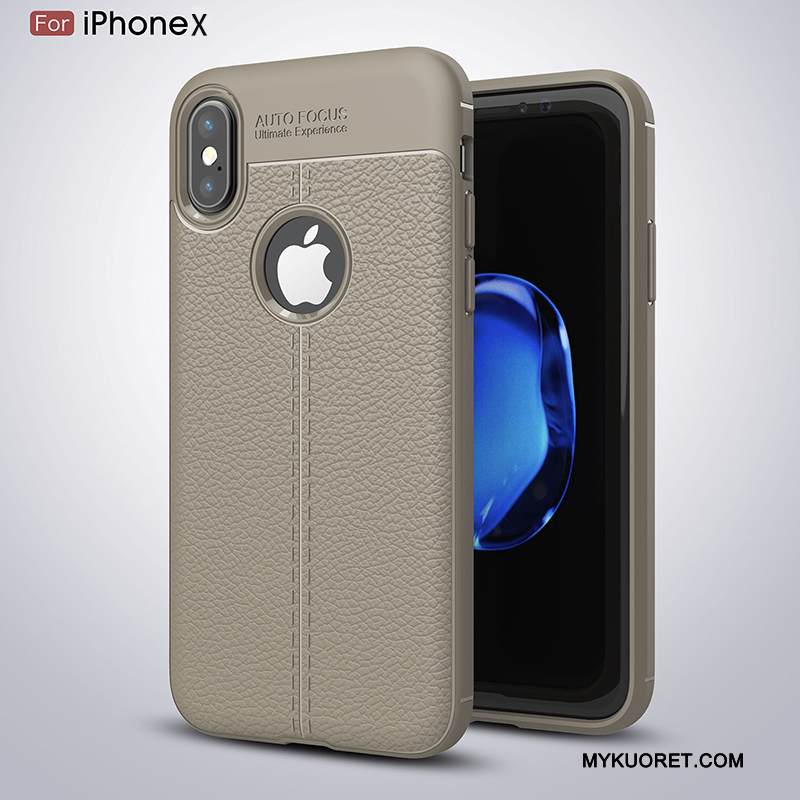 Kuori iPhone X Nahka Eurooppa Tyylikäs, Kotelo iPhone X Pehmeä Neste 说 Puhelimen Kuoret