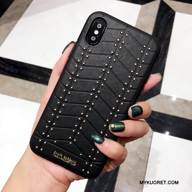 Kuori iPhone X Nahka Eurooppa Viini Punainen, Kotelo iPhone X Pehmeä Neste Kauneus Murtumaton