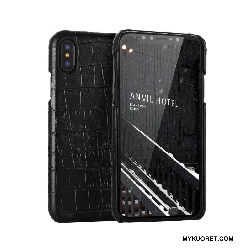 Kuori iPhone X Nahka Liiketoiminta Murtumaton, Kotelo iPhone X Suojaus Punainen Puhelimen Kuoret