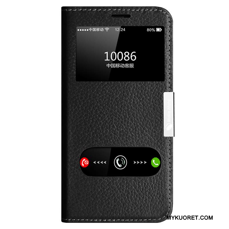 Kuori iPhone X Nahka Liiketoiminta Punainen, Kotelo iPhone X Suojaus Murtumaton Avaa Ikkuna