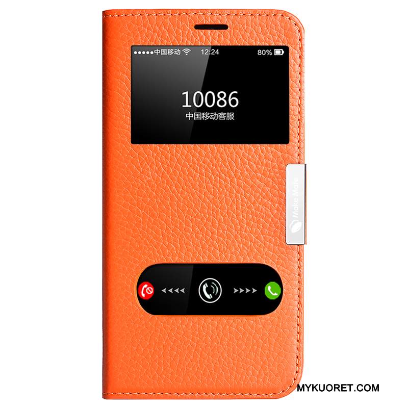 Kuori iPhone X Nahka Liiketoiminta Punainen, Kotelo iPhone X Suojaus Murtumaton Avaa Ikkuna