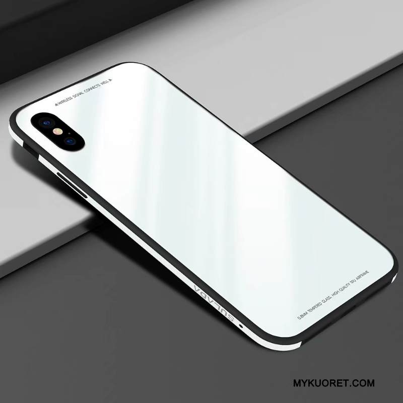 Kuori iPhone X Nahka Murtumaton Puhelimen Kuoret, Kotelo iPhone X Silikoni Valkoinen