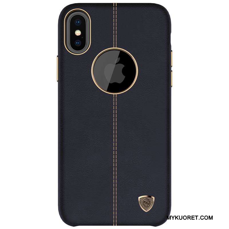 Kuori iPhone X Nahka Murtumaton Sininen, Kotelo iPhone X Luova Puhelimen Kuoret Persoonallisuus