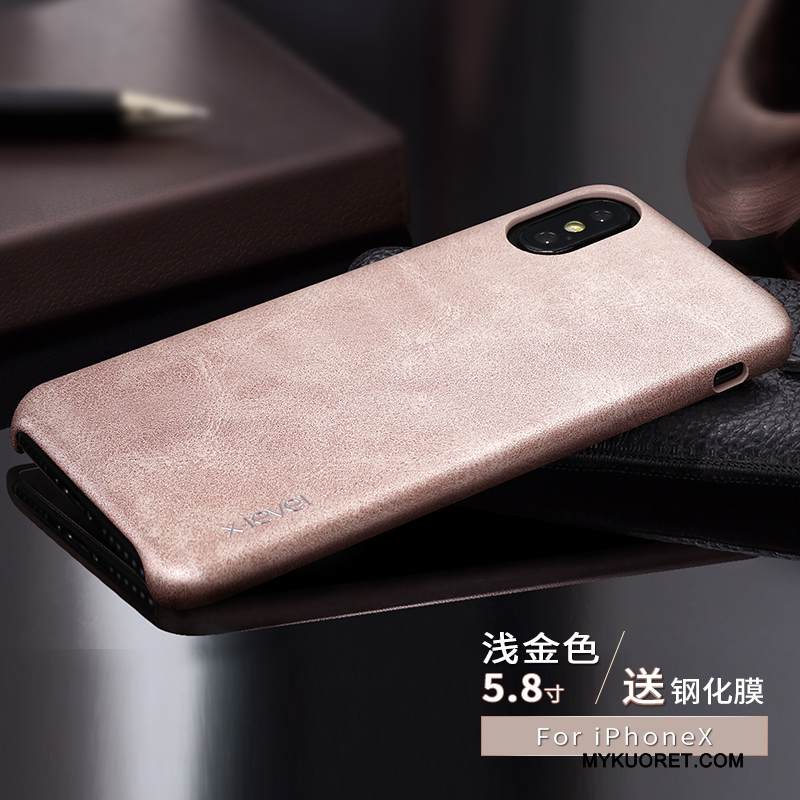 Kuori iPhone X Nahka Punainen Ultra, Kotelo iPhone X Luova Kortti Ohut