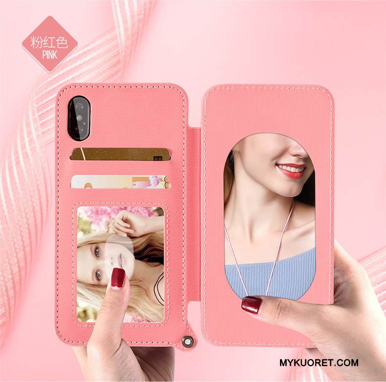 Kuori iPhone X Nahka Ripustettavat Koristeet Sininen, Kotelo iPhone X Silikoni Uusi Kortti