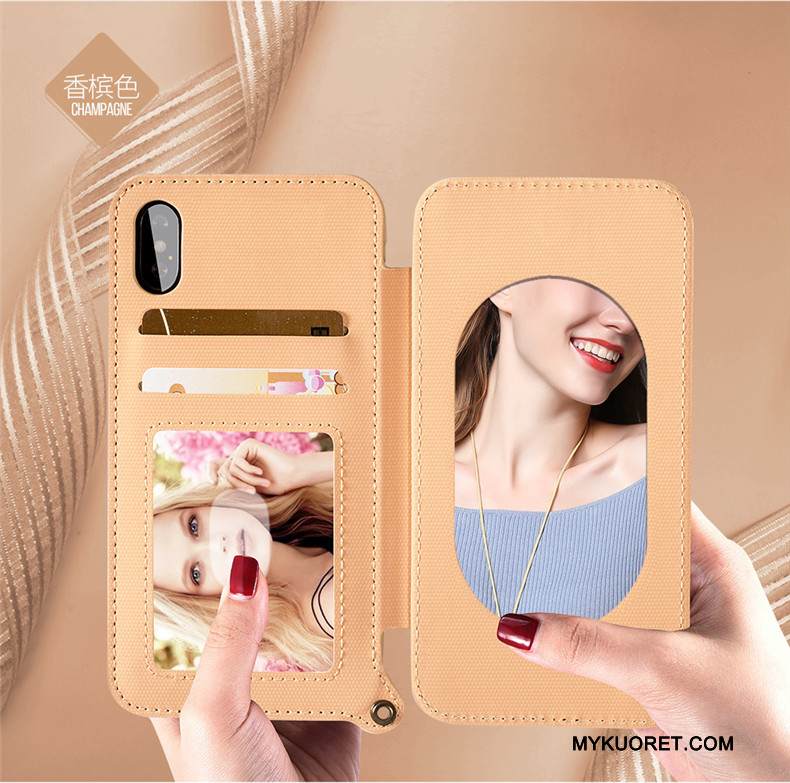 Kuori iPhone X Nahka Ripustettavat Koristeet Sininen, Kotelo iPhone X Silikoni Uusi Kortti