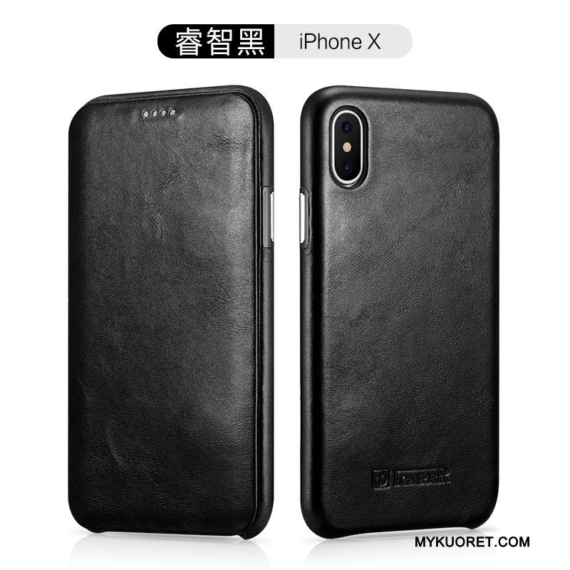 Kuori iPhone X Nahka Trendi Puhelimen Kuoret, Kotelo iPhone X Kuoret Khaki