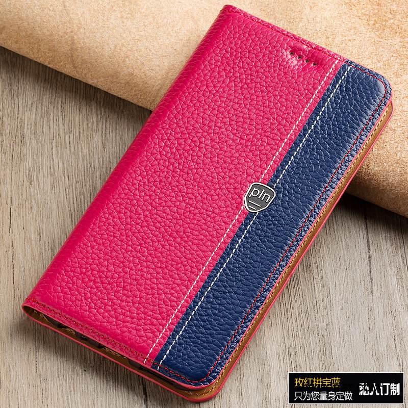 Kuori iPhone X Nahka Tummansininen Puhelimen Kuoret, Kotelo iPhone X Kuoret