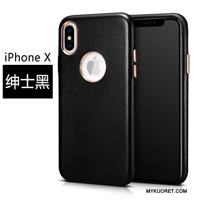 Kuori iPhone X Nahka Vaalean Murtumaton, Kotelo iPhone X Suojaus Puhelimen Kuoret Liiketoiminta