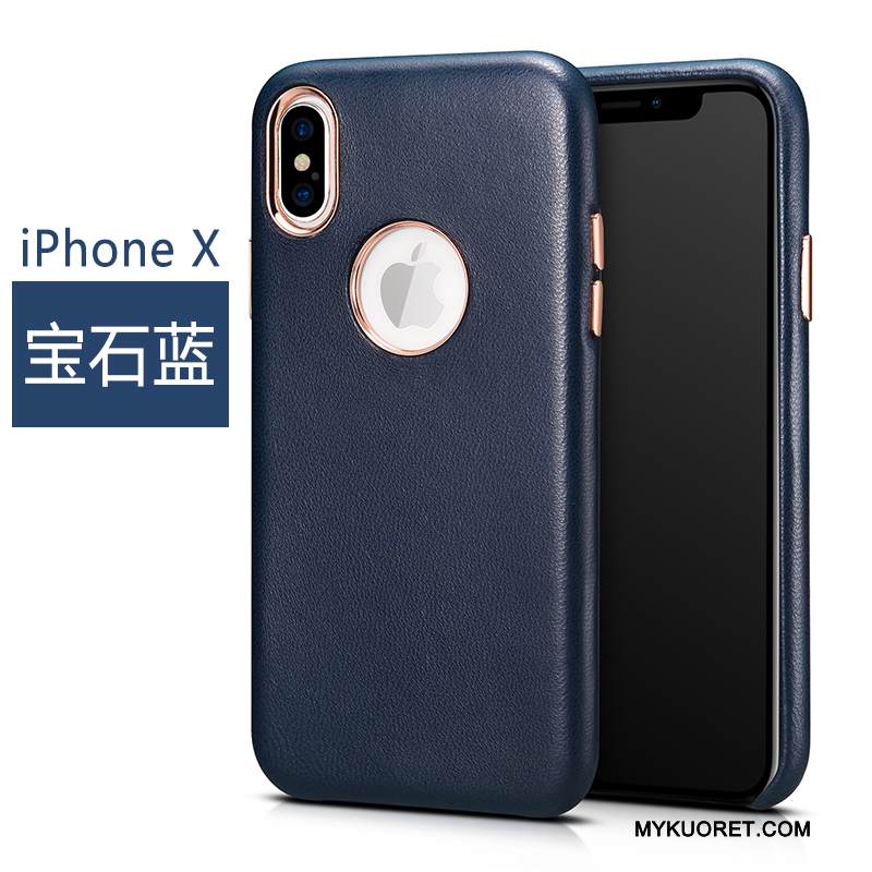 Kuori iPhone X Nahka Vaalean Murtumaton, Kotelo iPhone X Suojaus Puhelimen Kuoret Liiketoiminta