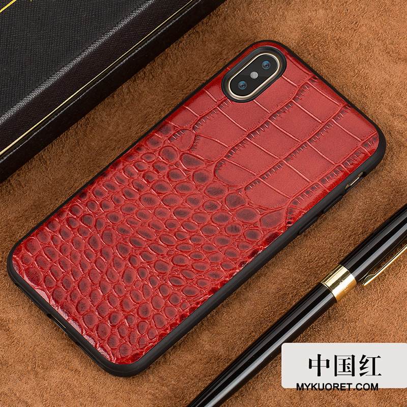 Kuori iPhone X Nahka Yksinkertainen Tide-brändi, Kotelo iPhone X Ylellisyys Uusi Muistoksi