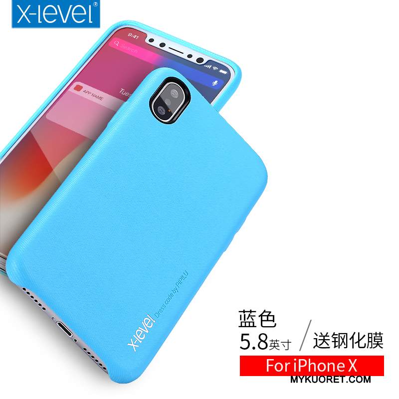 Kuori iPhone X Pehmeä Neste Murtumaton Persoonallisuus, Kotelo iPhone X Suojaus Pesty Suede Musta