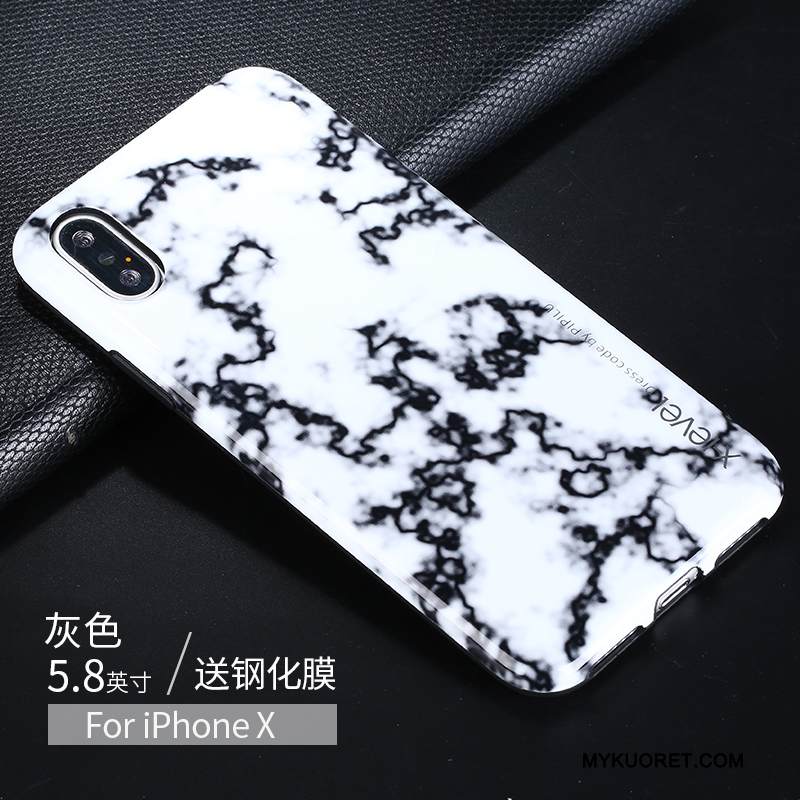 Kuori iPhone X Pehmeä Neste Puhelimen Kuoret Persoonallisuus, Kotelo iPhone X Suojaus Musta Murtumaton