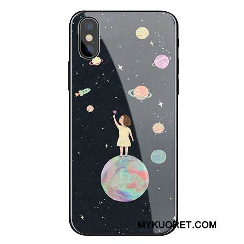 Kuori iPhone X Silikoni Lasi Trendi, Kotelo iPhone X Laukut Puhelimen Kuoret Harmaa