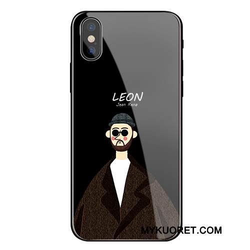 Kuori iPhone X Silikoni Lasi Trendi, Kotelo iPhone X Laukut Puhelimen Kuoret Harmaa