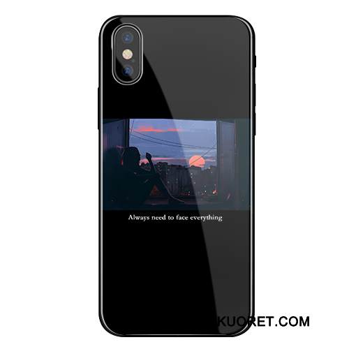 Kuori iPhone X Silikoni Lasi Trendi, Kotelo iPhone X Laukut Puhelimen Kuoret Harmaa