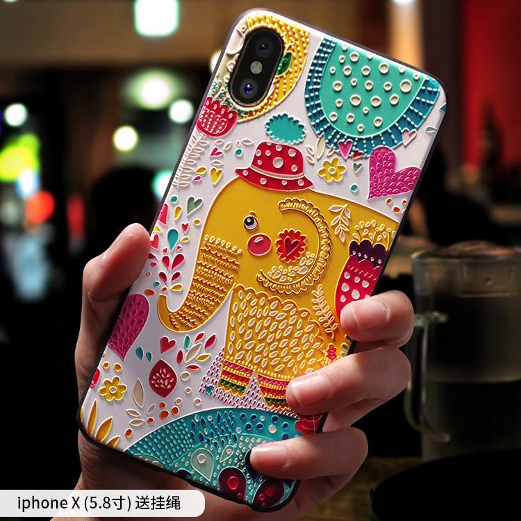 Kuori iPhone X Silikoni Murtumaton Persoonallisuus, Kotelo iPhone X Pehmeä Neste Sininen Puhelimen Kuoret