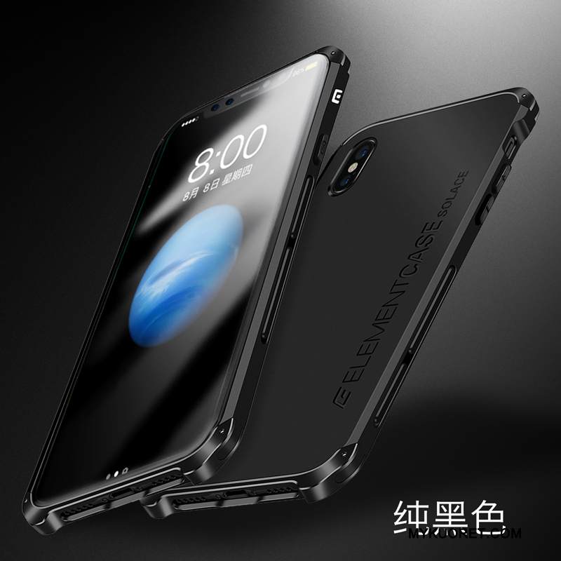 Kuori iPhone X Silikoni Puhelimen Kuoret Tide-brändi, Kotelo iPhone X Metalli Murtumaton Punainen