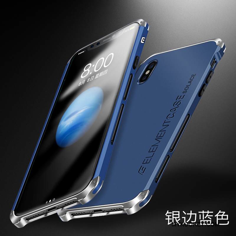 Kuori iPhone X Silikoni Puhelimen Kuoret Tide-brändi, Kotelo iPhone X Metalli Murtumaton Punainen